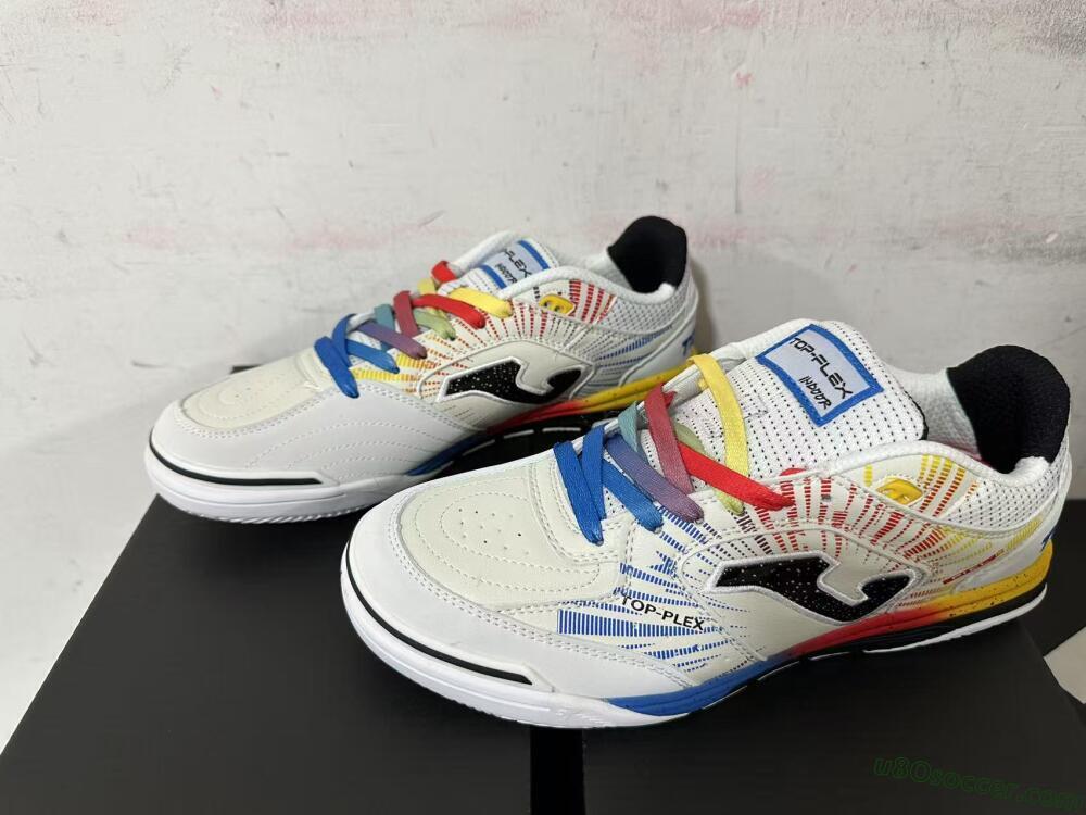 Joma Top Flex IC Indoor & Futsal Soccer Shoes - Beige/Red/Yellow