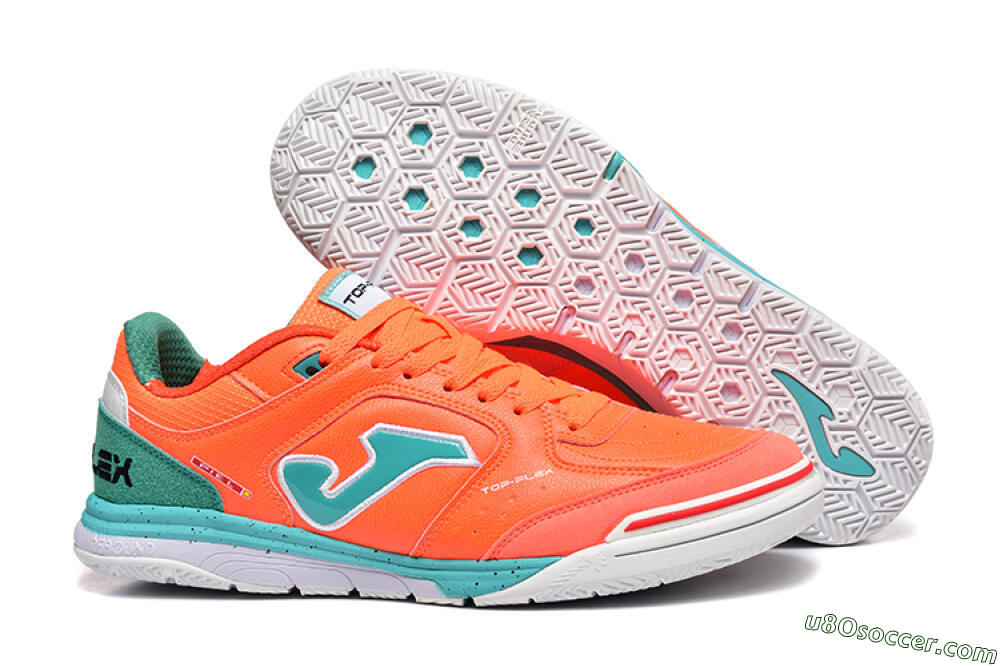 Joma Top Flex IC Indoor & Futsal Soccer Shoes - Red/Jade/White 1