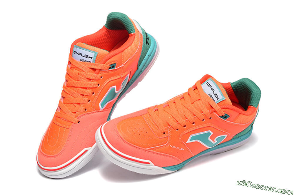 Joma Top Flex IC Indoor & Futsal Soccer Shoes - Red/Jade/White 6