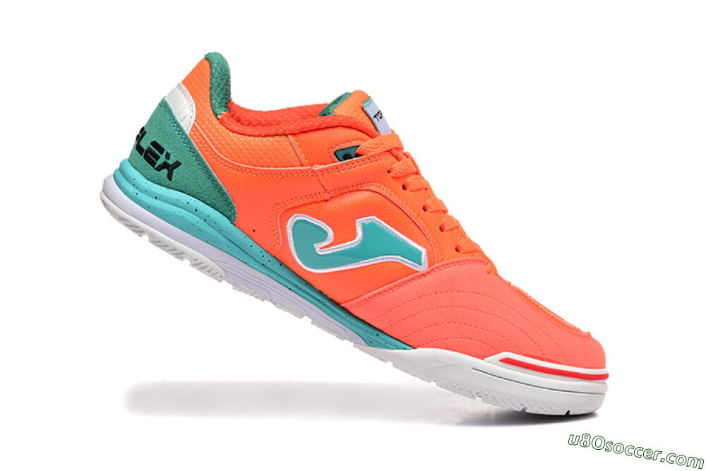 Joma Top Flex IC Indoor & Futsal Soccer Shoes - Red/Jade/White 7