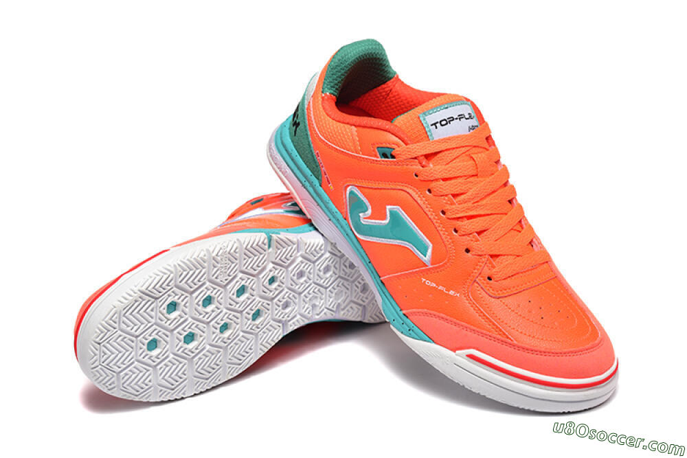 Joma Top Flex IC Indoor & Futsal Soccer Shoes - Red/Jade/White 4
