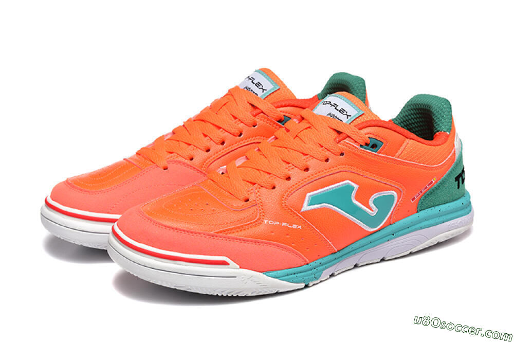 Joma Top Flex IC Indoor & Futsal Soccer Shoes - Red/Jade/White 5