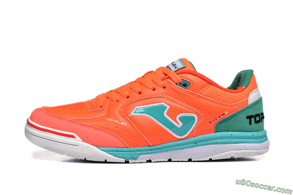 Joma Top Flex IC Indoor & Futsal Soccer Shoes - Red/Jade/White 2