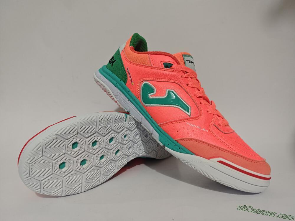 Joma Top Flex IC Indoor & Futsal Soccer Shoes - Red/Jade/White