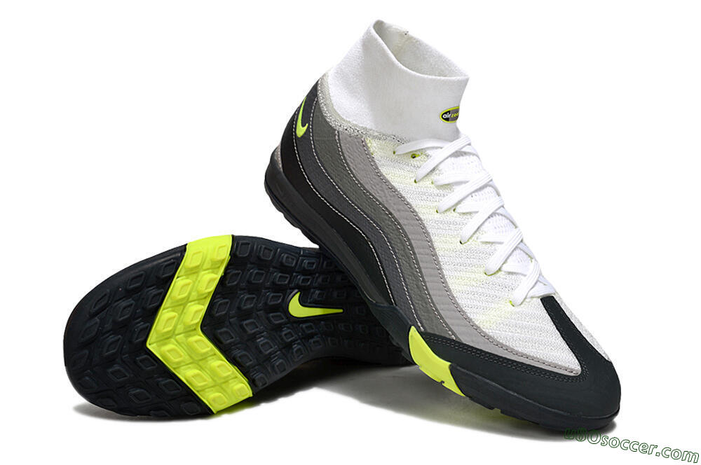Nike Air Zoom Mercurial Superfly 10 Elite TF Artificial Turf Soccer Shoes - White/Black/Yellow 4