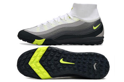 Nike Air Zoom Mercurial Superfly 10 Elite TF Artificial Turf Soccer Shoes - White/Black/Yellow