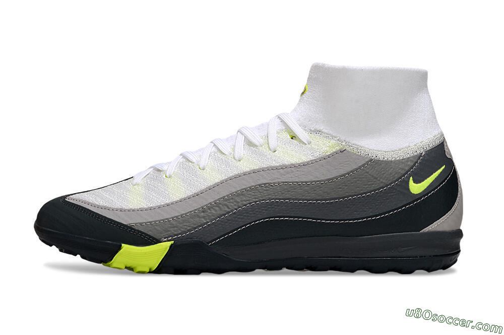 Nike Air Zoom Mercurial Superfly 10 Elite TF Artificial Turf Soccer Shoes - White/Black/Yellow 2