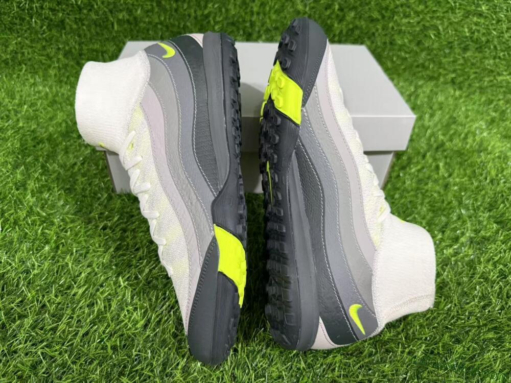 Nike Air Zoom Mercurial Superfly 10 Elite TF Artificial Turf Soccer Shoes - White/Black/Yellow