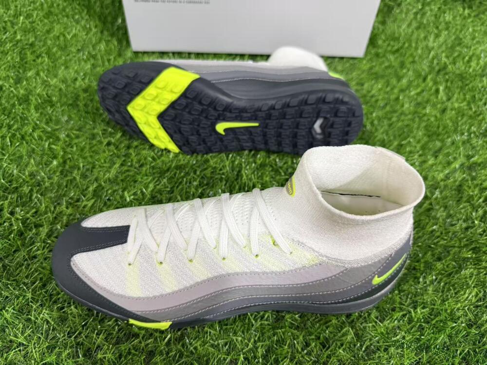 Nike Air Zoom Mercurial Superfly 10 Elite TF Artificial Turf Soccer Shoes - White/Black/Yellow