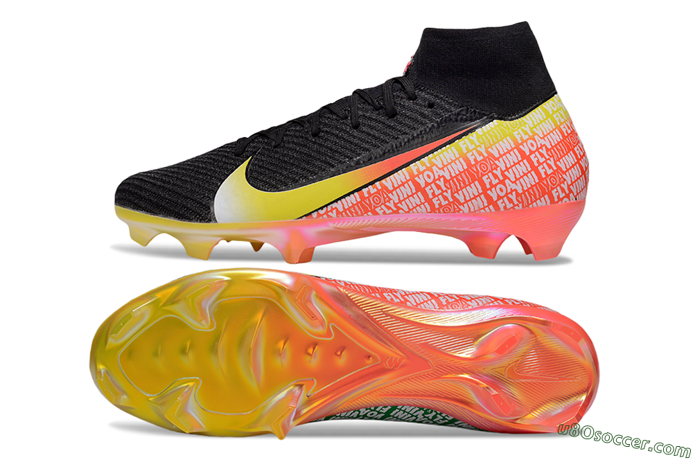 Nike Air Zoom Mercurial Superfly 10 Elite FG Firm Ground Soccer Cleats - Black/Yellow/Red 0
