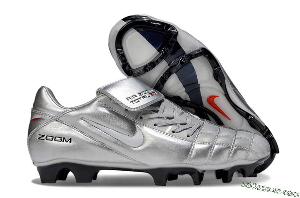 Nike Air Zoom Total 90 III FG Firm Ground Soccer Cleats - Silver/White/Black 1