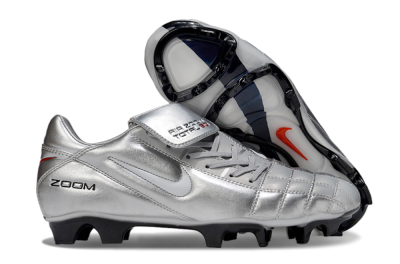 Nike Air Zoom Total 90 III FG Firm Ground Soccer Cleats - Silver/White/Black