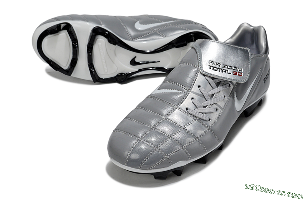 Nike Air Zoom Total 90 III FG Firm Ground Soccer Cleats - Silver/White/Black 2