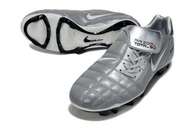 Nike Air Zoom Total 90 III FG Firm Ground Soccer Cleats - Silver/White/Black