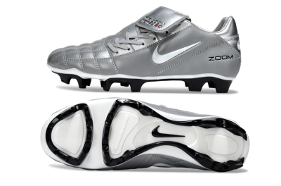 Nike Air Zoom Total 90 III FG Firm Ground Soccer Cleats - Grey/Silver/White