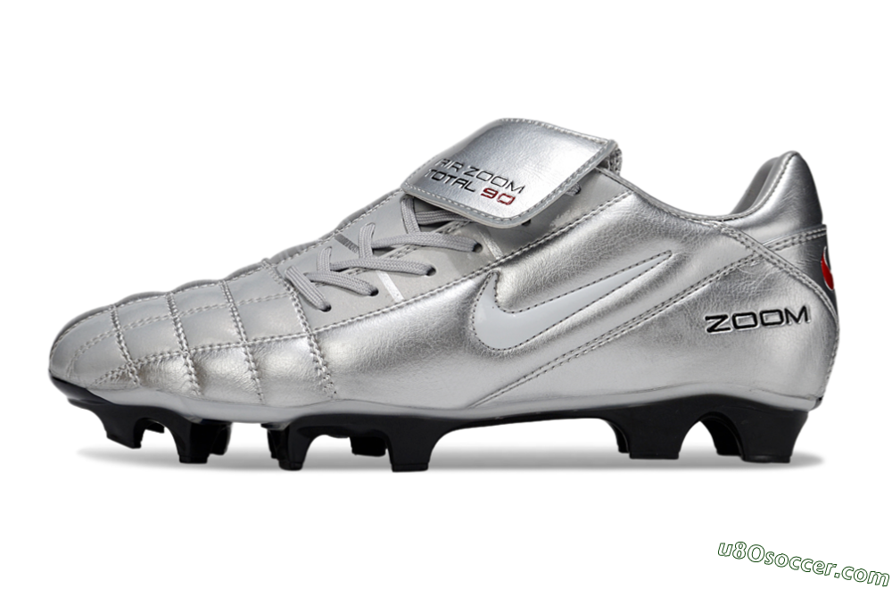 Nike Air Zoom Total 90 III FG Firm Ground Soccer Cleats - Grey/Silver/White 1