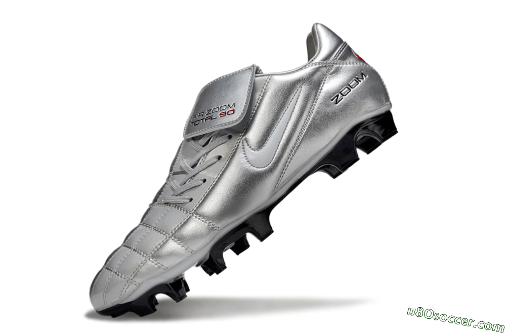 Nike Air Zoom Total 90 III FG Firm Ground Soccer Cleats - Grey/Silver/White 4