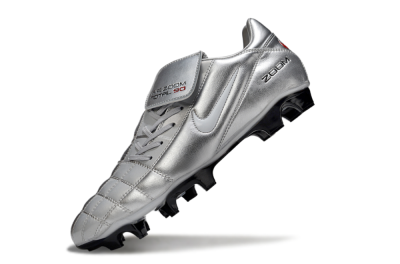 Nike Air Zoom Total 90 III FG Firm Ground Soccer Cleats - Grey/Silver/White