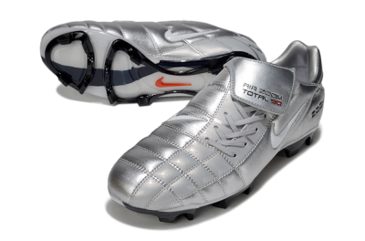 Nike Air Zoom Total 90 III FG Firm Ground Soccer Cleats - Grey/Silver/White