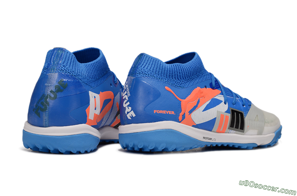 Puma Future 8 Ultimate TF Artificial Turf Soccer Shoes - Blue/White/Orange 6
