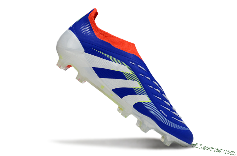 Adidas Predator 25 Elite Laceless FG Firm Ground Soccer Cleats - Blue/White/Red 4