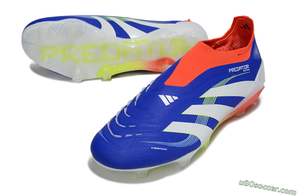 Adidas Predator 25 Elite Laceless FG Firm Ground Soccer Cleats - Blue/White/Red 3