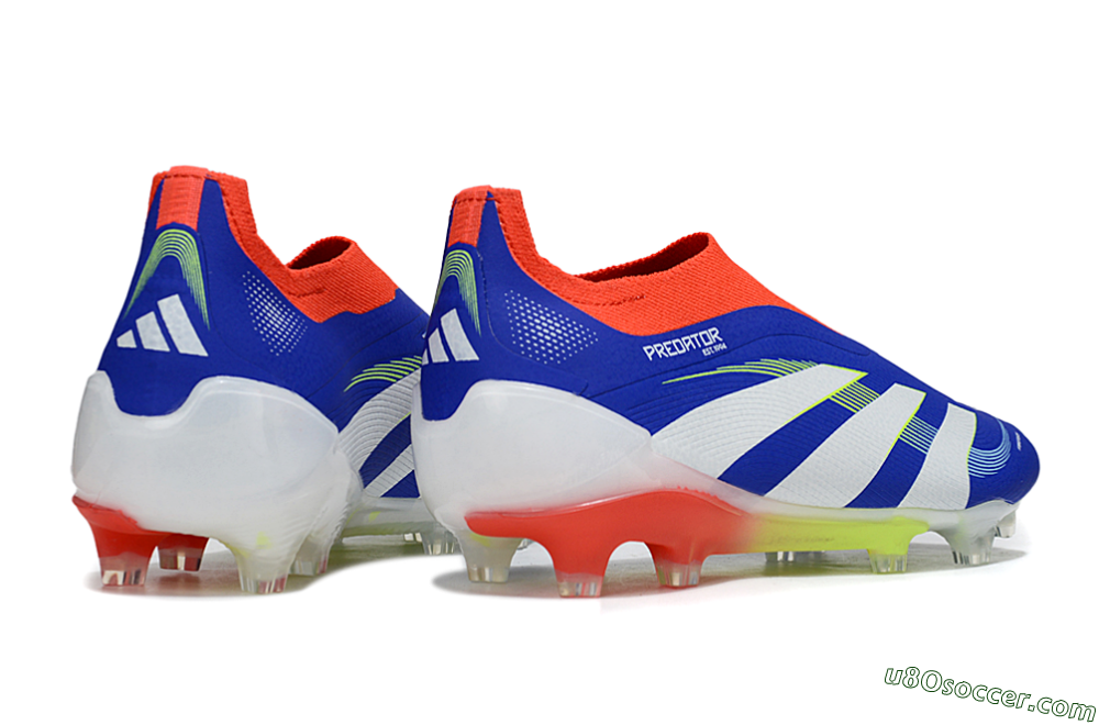 Adidas Predator 25 Elite Laceless FG Firm Ground Soccer Cleats - Blue/White/Red 6