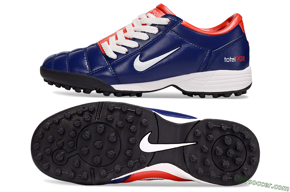 Nike Total 90 III TF Artificial Turf Soccer Shoes - Blue/White/Red 0