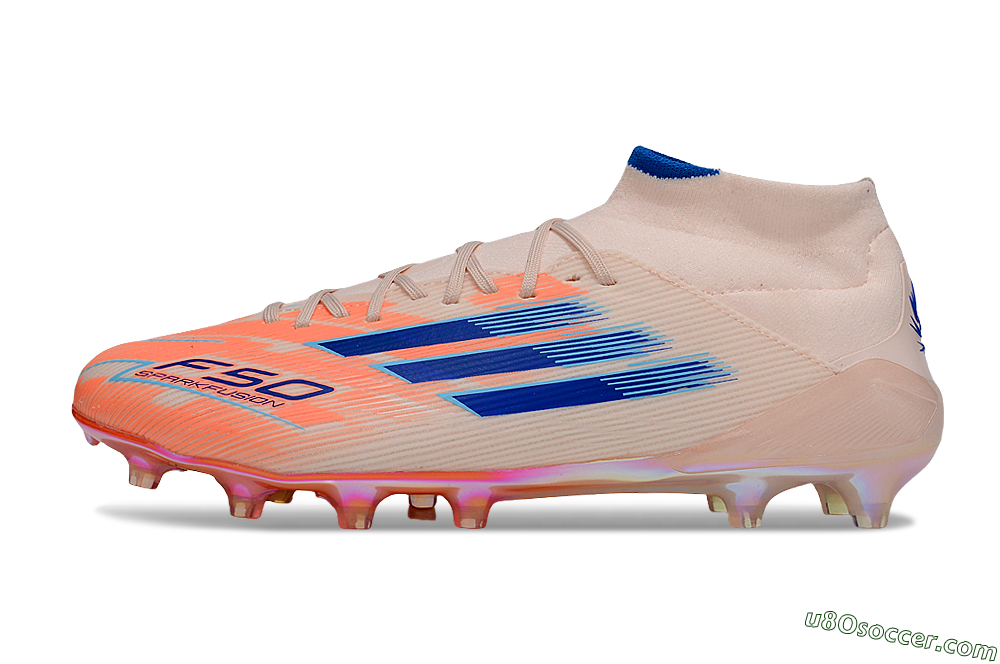 Adidas F50 Elite Mid FG Firm Ground Soccer Cleats - Pink/Blue/Jade 2