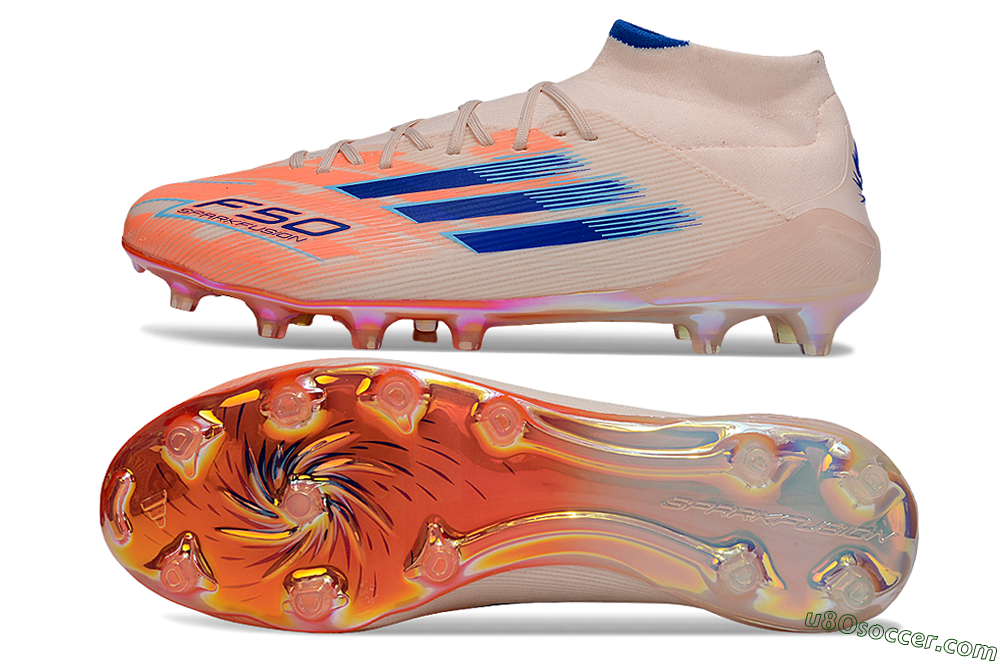 Adidas F50 Elite Mid FG Firm Ground Soccer Cleats - Pink/Blue/Jade 0