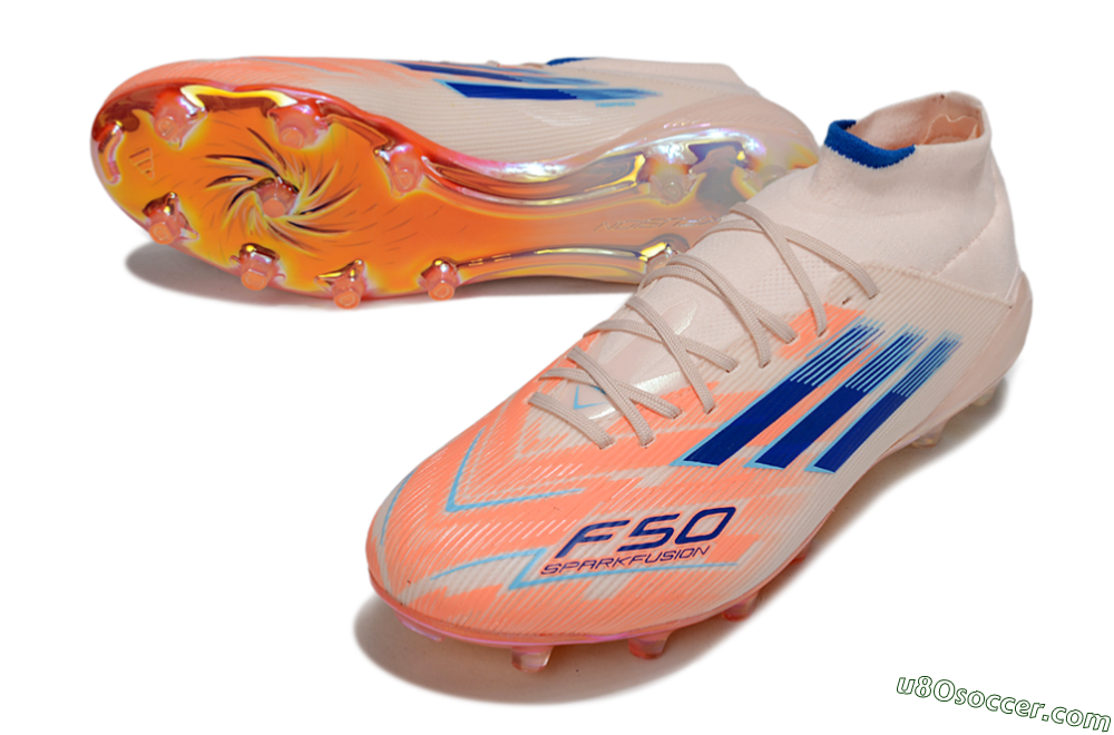 Adidas F50 Elite Mid FG Firm Ground Soccer Cleats - Pink/Blue/Jade 3