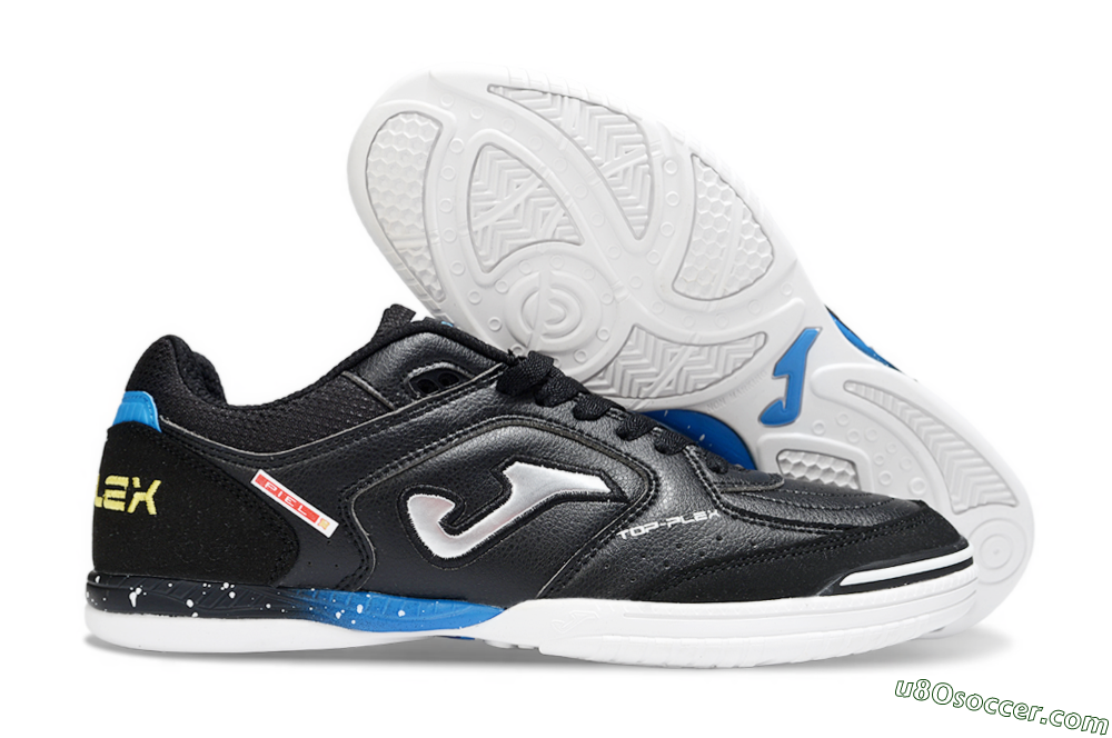 Joma Top Flex IC Indoor & Futsal Soccer Shoes - Black/Silver/Blue 1
