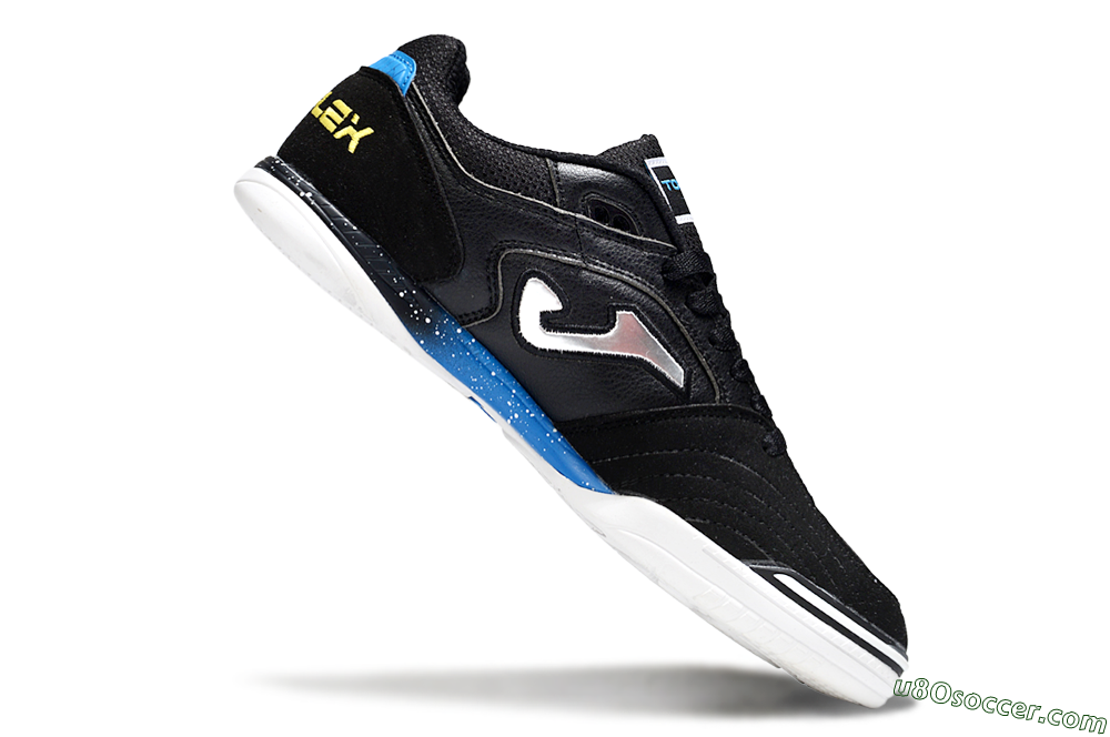 Joma Top Flex IC Indoor & Futsal Soccer Shoes - Black/Silver/Blue 4