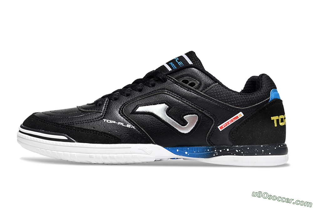 Joma Top Flex IC Indoor & Futsal Soccer Shoes - Black/Silver/Blue 2