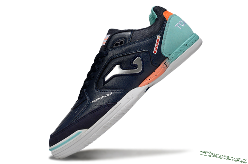 Joma Top Flex IC Indoor & Futsal Soccer Shoes - Black/Silver/Jade 5