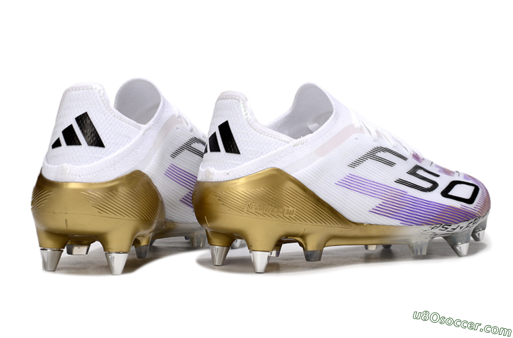 Adidas F50 Elite SG Soft Ground Soccer Cleats - White/Purple/Black 6