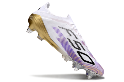 Adidas F50 Elite SG Soft Ground Soccer Cleats - White/Purple/Black