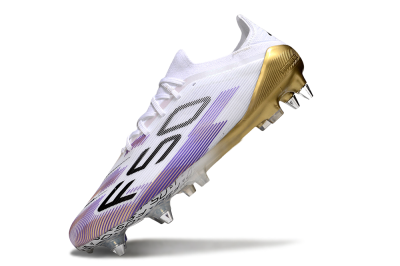 Adidas F50 Elite SG Soft Ground Soccer Cleats - White/Purple/Black