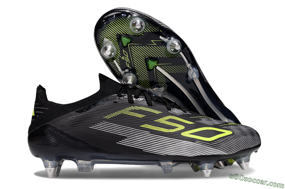 Adidas F50 Elite SG Soft Ground Soccer Cleats - Black/Yellow/Silver 1