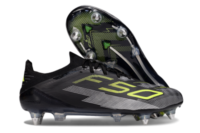 Adidas F50 Elite SG Soft Ground Soccer Cleats - Black/Yellow/Silver