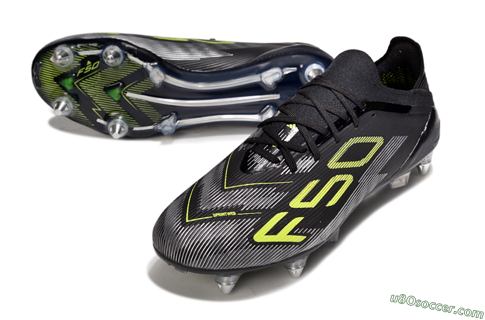 Adidas F50 Elite SG Soft Ground Soccer Cleats - Black/Yellow/Silver 3