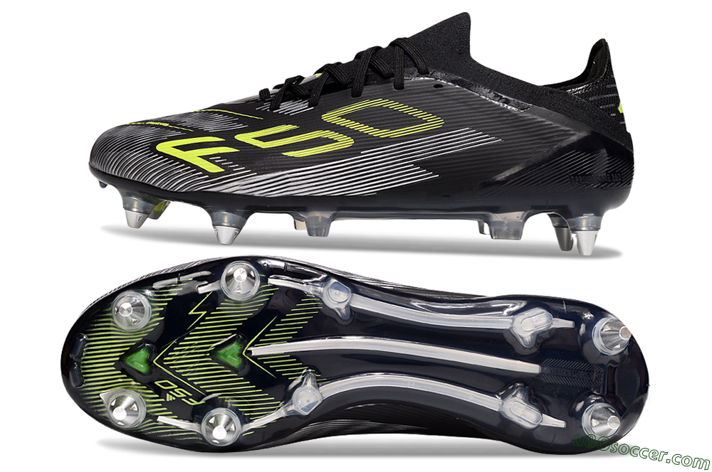 Adidas F50 Elite SG Soft Ground Soccer Cleats - Black/Yellow/Silver 0