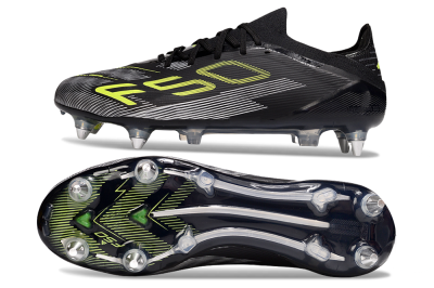 Adidas F50 Elite SG Soft Ground Soccer Cleats - Black/Yellow/Silver