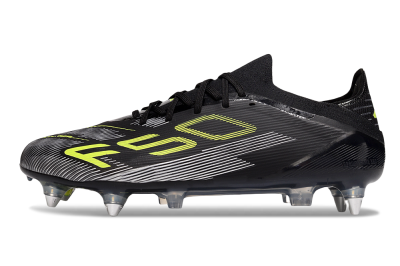 Adidas F50 Elite SG Soft Ground Soccer Cleats - Black/Yellow/Silver