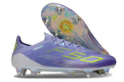 Adidas F50 Elite SG Soft Ground Soccer Cleats - Purple/Yellow/Silver