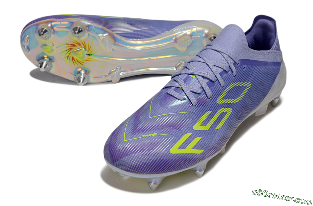 Adidas F50 Elite SG Soft Ground Soccer Cleats - Purple/Yellow/Silver 3