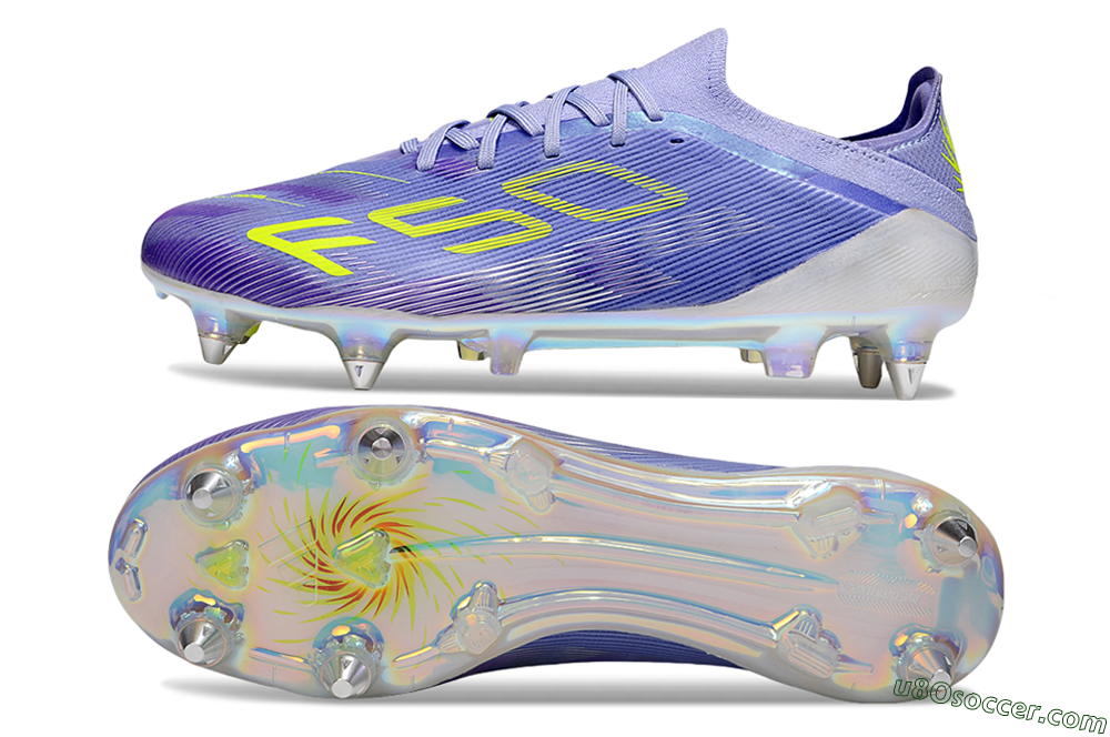 Adidas F50 Elite SG Soft Ground Soccer Cleats - Purple/Yellow/Silver 0