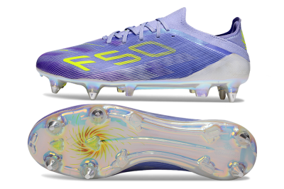 Adidas F50 Elite SG Soft Ground Soccer Cleats - Purple/Yellow/Silver