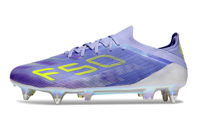 Adidas F50 Elite SG Soft Ground Soccer Cleats - Purple/Yellow/Silver