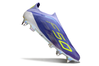 Adidas F50 Elite Laceless SG Soft Ground Soccer Cleats - Purple/Yellow/Silver